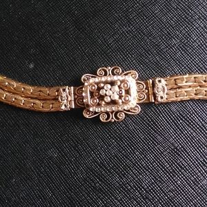 Vtg Gold Bracelet with Crystals